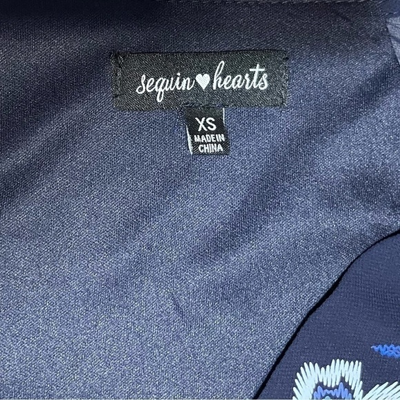 Sequin Hearts Blue Floral Boho Dress with Tassels in Women’s Size Extra Small - Picture 13 of 15